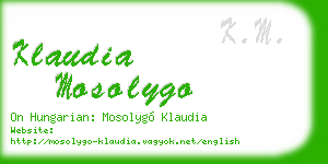klaudia mosolygo business card